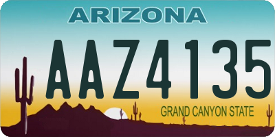 AZ license plate AAZ4135