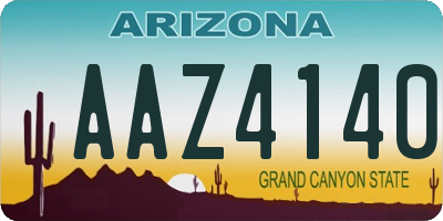 AZ license plate AAZ4140