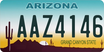 AZ license plate AAZ4146