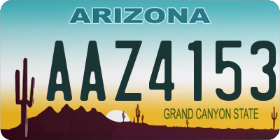 AZ license plate AAZ4153