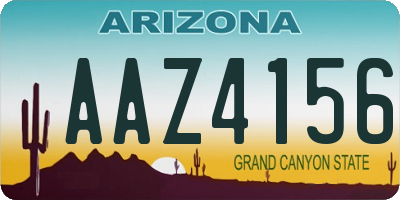 AZ license plate AAZ4156