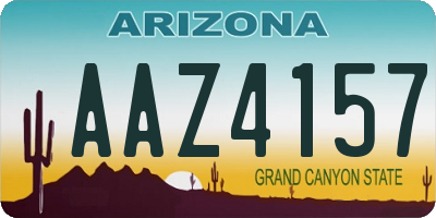 AZ license plate AAZ4157