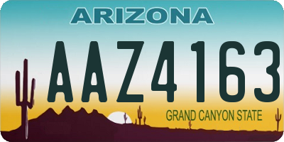 AZ license plate AAZ4163