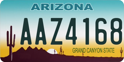 AZ license plate AAZ4168