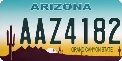 AZ license plate AAZ4182
