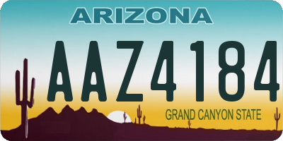 AZ license plate AAZ4184