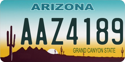 AZ license plate AAZ4189