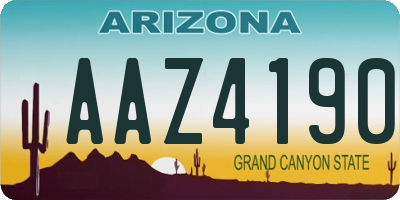 AZ license plate AAZ4190