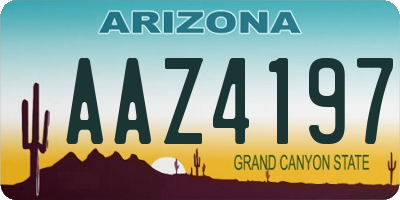 AZ license plate AAZ4197