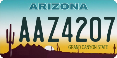 AZ license plate AAZ4207
