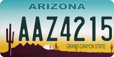 AZ license plate AAZ4215