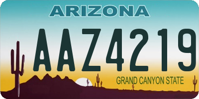 AZ license plate AAZ4219