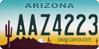 AZ license plate AAZ4223