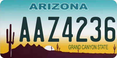 AZ license plate AAZ4236