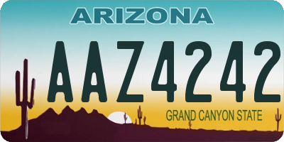 AZ license plate AAZ4242