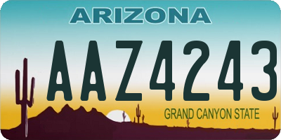 AZ license plate AAZ4243