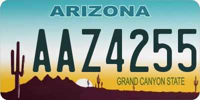 AZ license plate AAZ4255