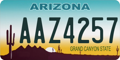 AZ license plate AAZ4257
