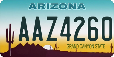 AZ license plate AAZ4260