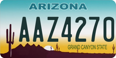 AZ license plate AAZ4270