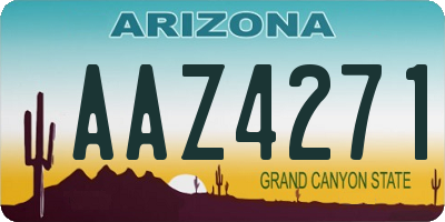 AZ license plate AAZ4271