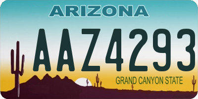 AZ license plate AAZ4293