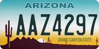AZ license plate AAZ4297