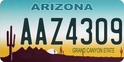 AZ license plate AAZ4309