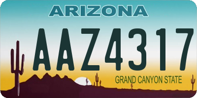 AZ license plate AAZ4317