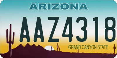 AZ license plate AAZ4318