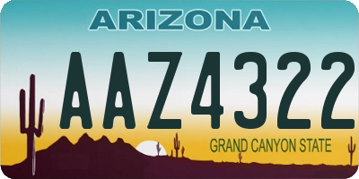 AZ license plate AAZ4322