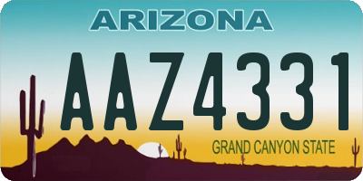 AZ license plate AAZ4331