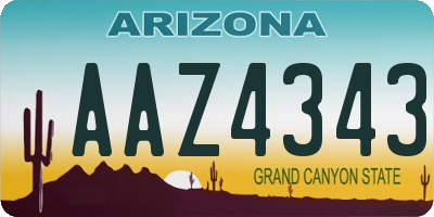 AZ license plate AAZ4343