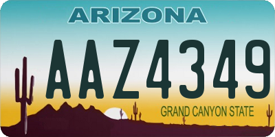 AZ license plate AAZ4349