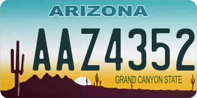 AZ license plate AAZ4352