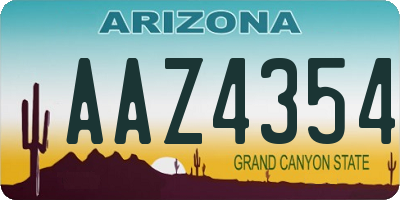 AZ license plate AAZ4354