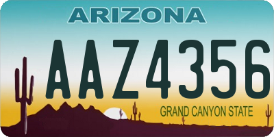 AZ license plate AAZ4356