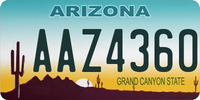 AZ license plate AAZ4360