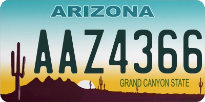 AZ license plate AAZ4366
