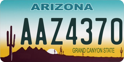 AZ license plate AAZ4370