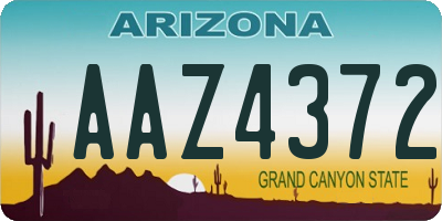 AZ license plate AAZ4372