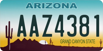 AZ license plate AAZ4381