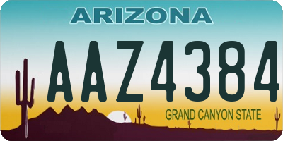 AZ license plate AAZ4384