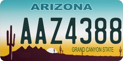 AZ license plate AAZ4388