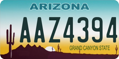 AZ license plate AAZ4394