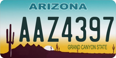 AZ license plate AAZ4397