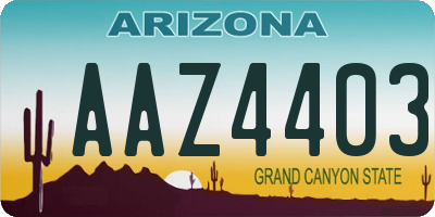 AZ license plate AAZ4403