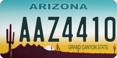AZ license plate AAZ4410