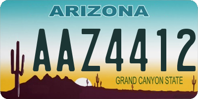 AZ license plate AAZ4412