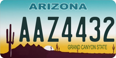 AZ license plate AAZ4432
